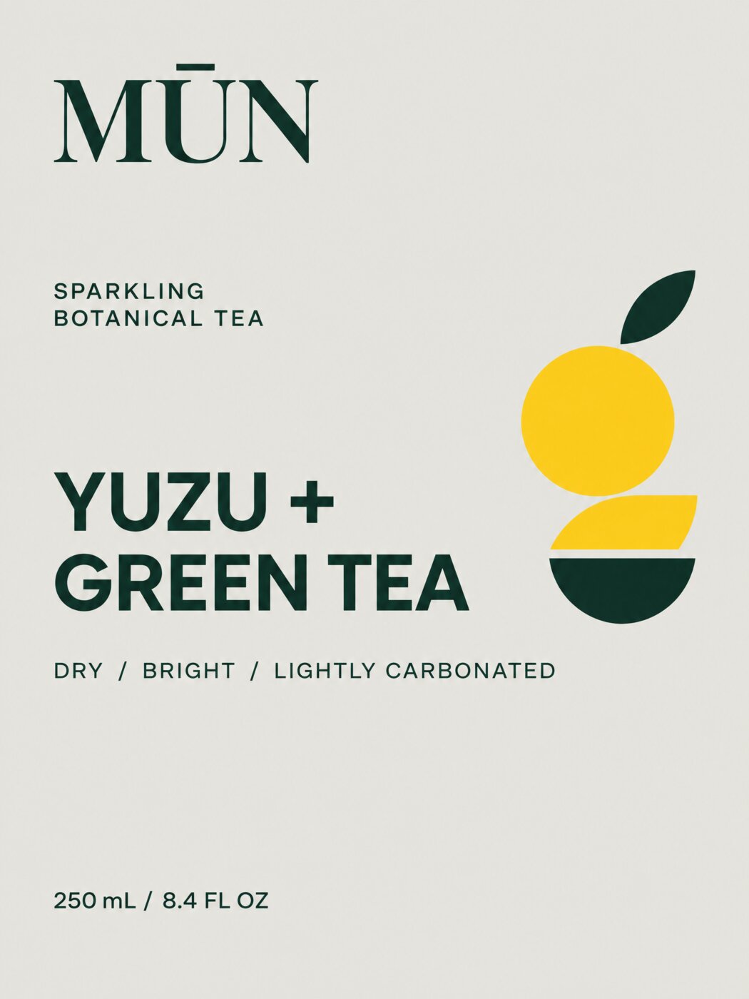 Yuzu + Green Tea 스파클링 라벨